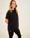 Black slash neck tee
