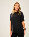 Black slash neck tee