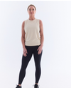 Cream Waffle drop arm vest. Also available in black
