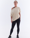 Cream Luxury Waffle Slash Neck Tee - Now Available in black