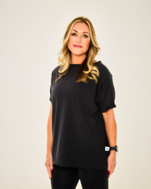  Black slash neck tee