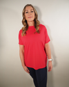 Rhubarb and Rose Slash neck t-shirt