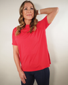 Rhubarb and Rose Slash neck t-shirt